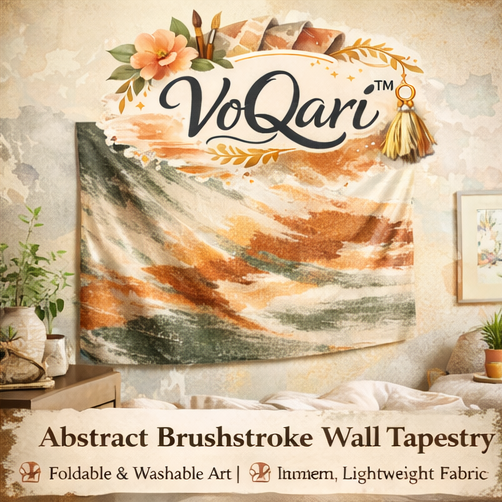 VoQari™ Abstract Brushstroke Wall Tapestry – Modern Painted Art Fabric Hanging for Creative Home Decor